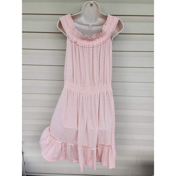 Loft Beach Tiered Pink Dress Size Large New With Tags - Picture 5 of 12